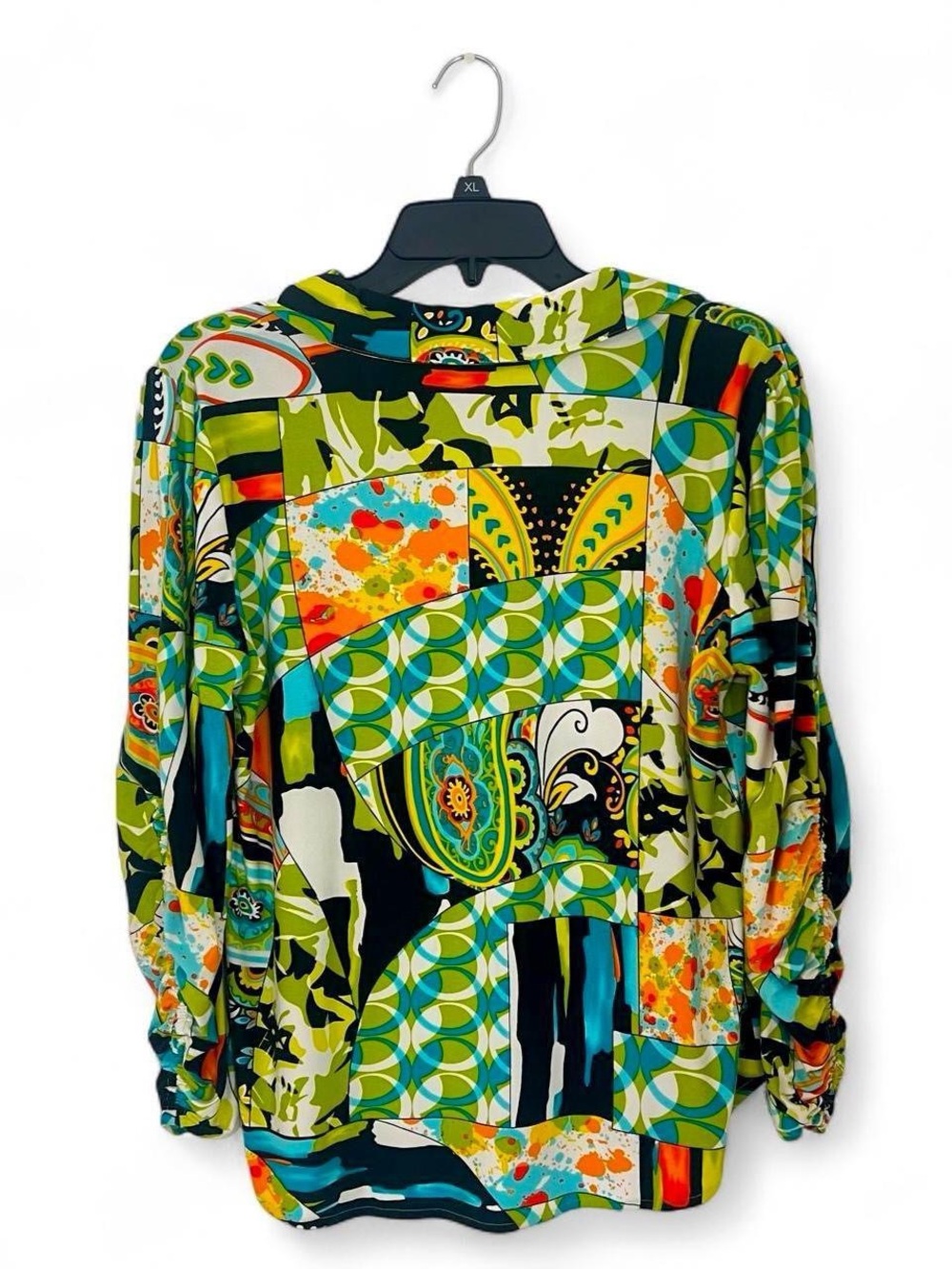Peter Nygård Multi-colored Blouse with Ruffled Sleeves - Picture 2 of 6